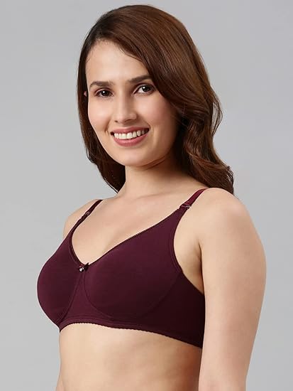 Enamor A055 Comfort Shaper Cotton Plus Size T-Shirt Bra – High Coverage, Non-Padded, Wirefree